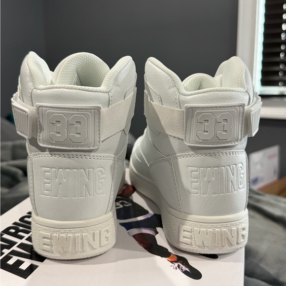 Kids Pat Ewing White High-Top Sneakers 5Y - Picture 3 of 4